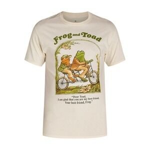 Frog and Toad Are Friends Beige Cotton Graphic T-Shirt Tee 3XL nostalgia retro